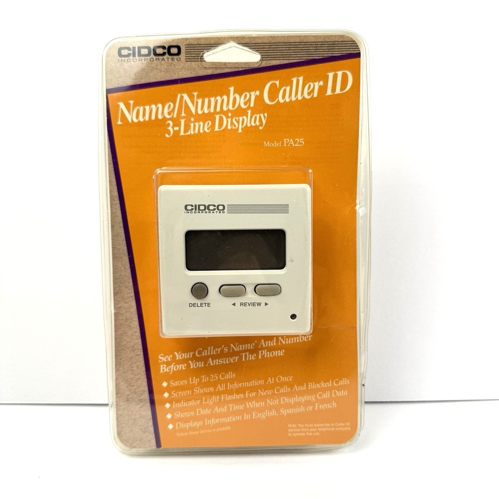 Vintage CIDCO Caller ID PA 25 Name Number 3 Line Display Brand New Sealed
